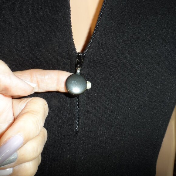 Akris Punto Black Sheath Dress w/Front Zipper Detail Size FR 36/US 4 - Picture 9 of 16